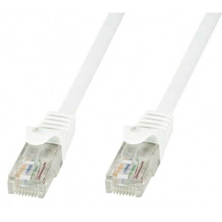 Cavo di Rete Patch in Rame Cat.6 Bianco UTP 1m ICOC U6-6U-010-WHT